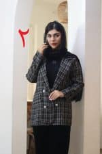 مانتو چهارخونه آستین ساده - تصویر 4