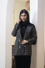مانتو چهارخونه آستین ساده