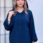 شومیز جلو باز آستین بندینک‌دار کد 1316