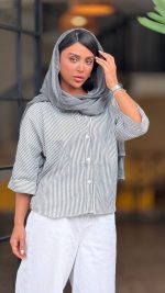 شومیز کیمونو راه راه زنانه کد ۱۴۰۹