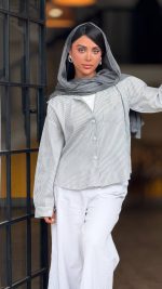 شومیز مدل مردانه راه راه زنانه کد ۱۴۱۱ - تصویر 2