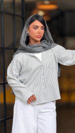 شومیز مدل مردانه راه راه زنانه کد ۱۴۱۱