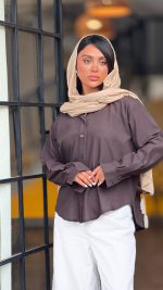 شومیز زنانه مدل مردانه کد ۱۴۱۴ - تصویر 2