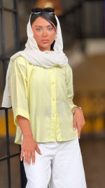 شومیز آستین پاکتی پشت دکمه زنانه کد ۱۴۱۷